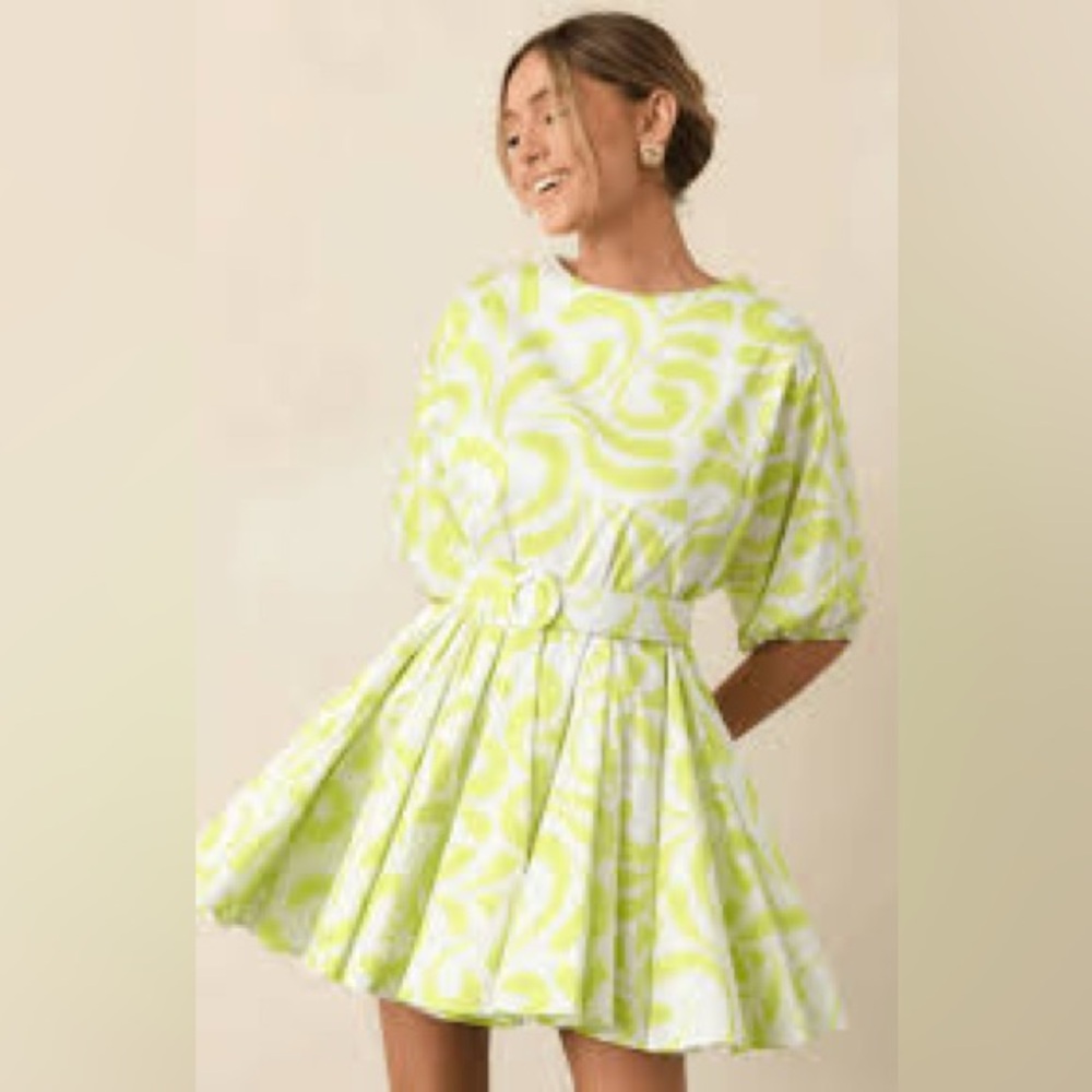 NWT Prosperina Fallon Anthropologie Brushstrokes Mini Dress $178 MSRP Size L